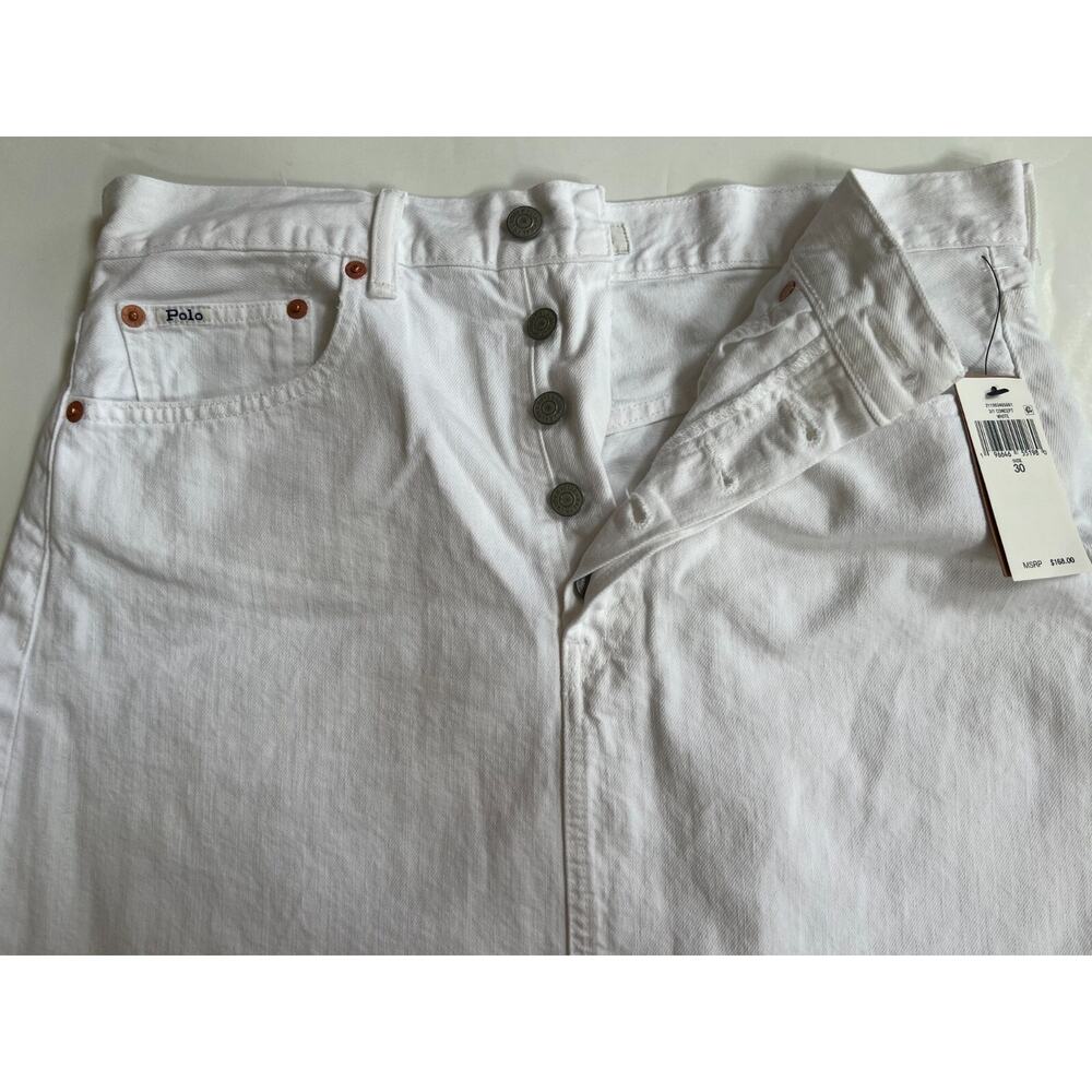 Polo Ralph Lauren White Distressed Hem Short Denim Skirt Women Size 30 NWT $168 - Picture 7 of 13
